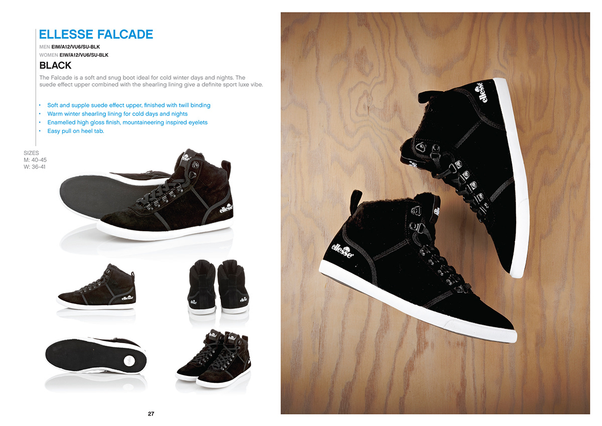 Ellesse  ellesse italia  Italia  footwear  footwear catalogue  catalogue  Layout Design  layout  graphics product  product ctalogue