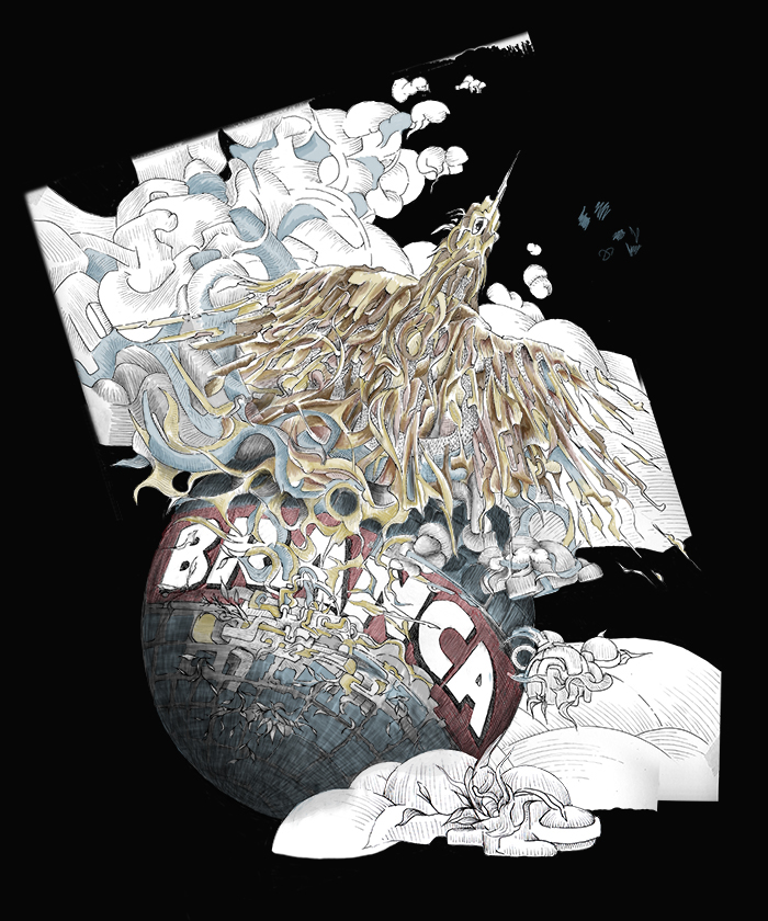 Fernet Branca unico Concurso ilustracion aguila metal aniversário Retro