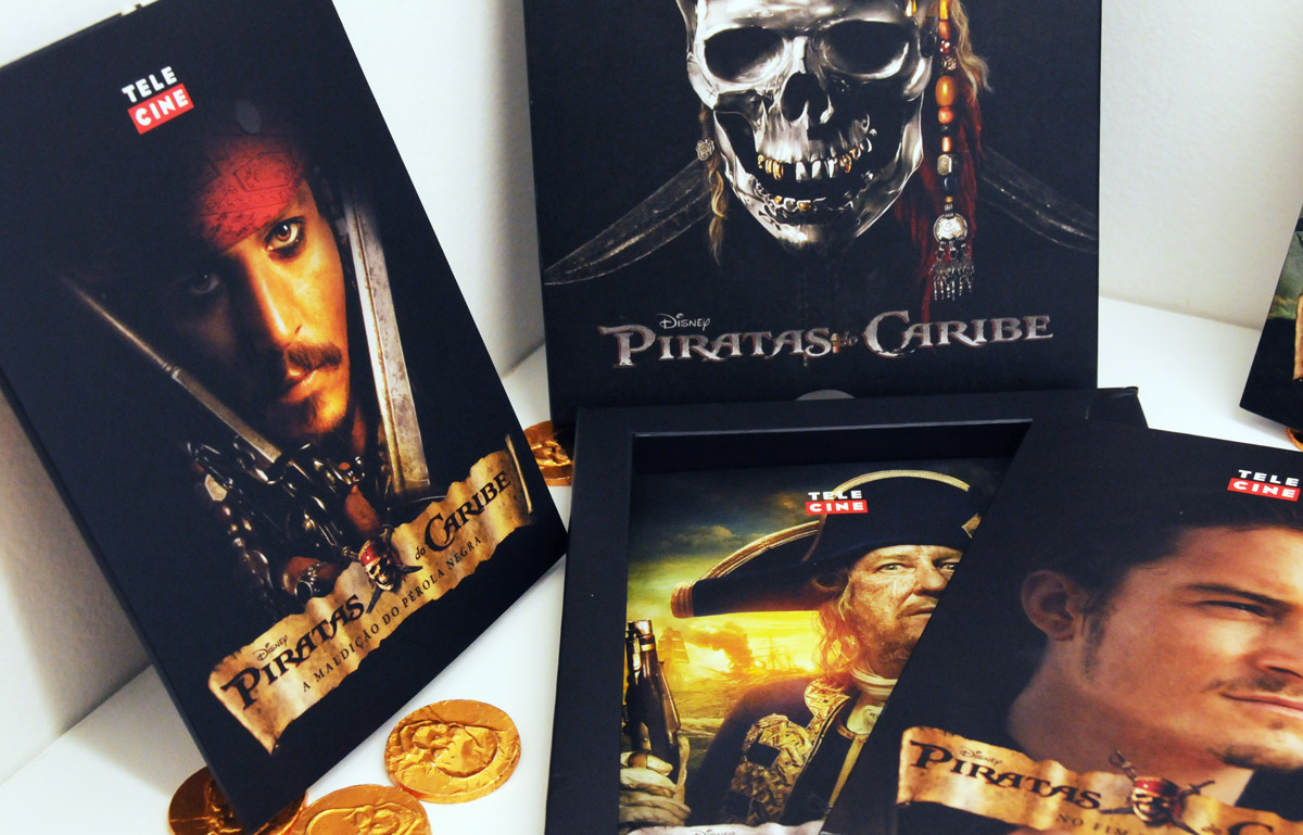Telecine piratas pirates Caribbean Caribe Nikolas espindola box promo tv movie sparrow jack skull Globosat