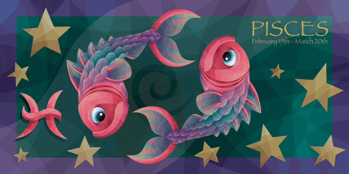 zodiac sign Astrology Illustrator star woman animal water fish symbol