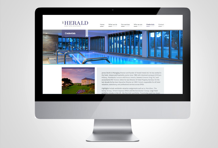 purple Herald red cow hotel Website site stationary logo campaign Real estate grey design Computer