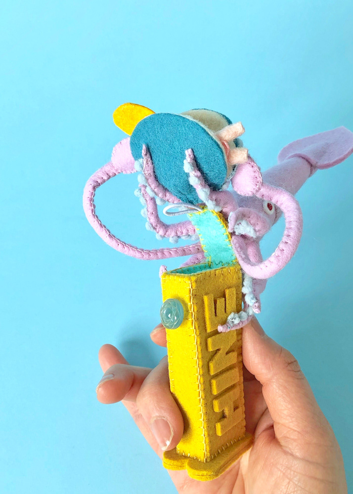 art craft felt hine mizushima octopus sea creatures soft sculptures toy 水島ひね Squid