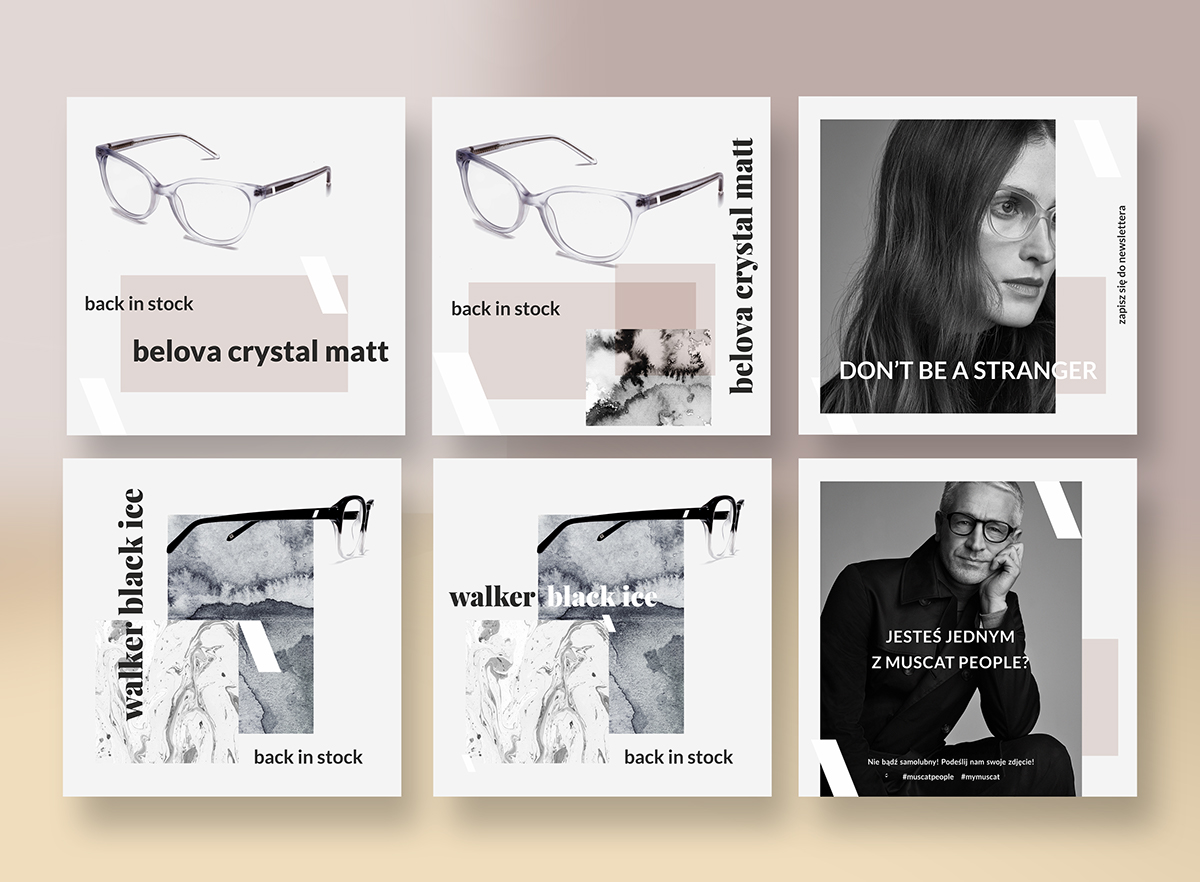 eyewear visual identity brand fresh glasses icons pink yellow brandbook Fun online stationary Website design