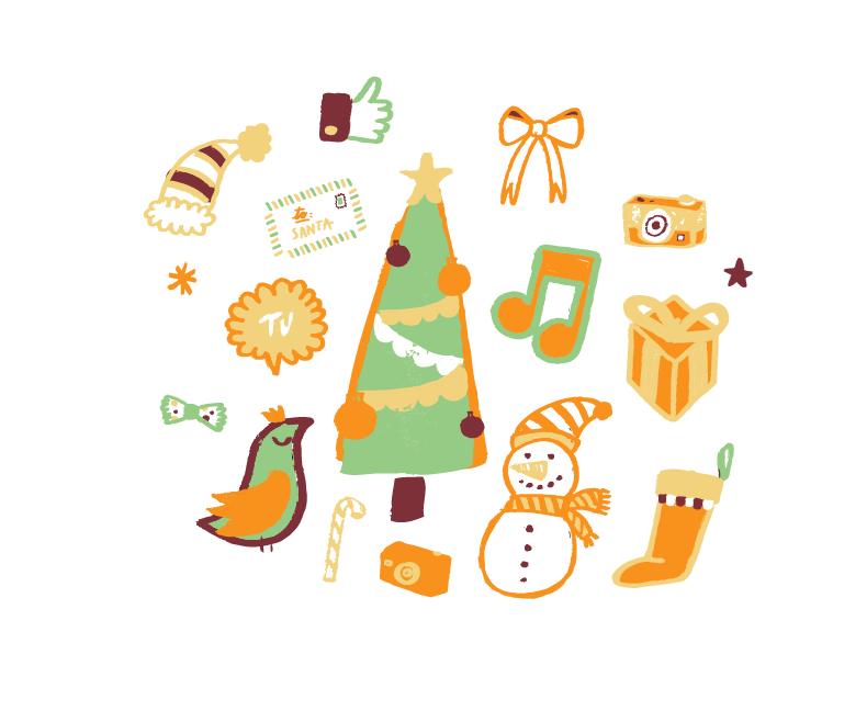 Christmas navidad lustraciones Iconos social kids niños regalos