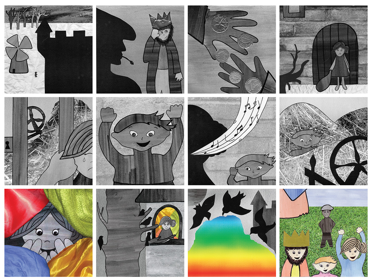 rumplestilzchen characters children book art childrens illustrations book collage