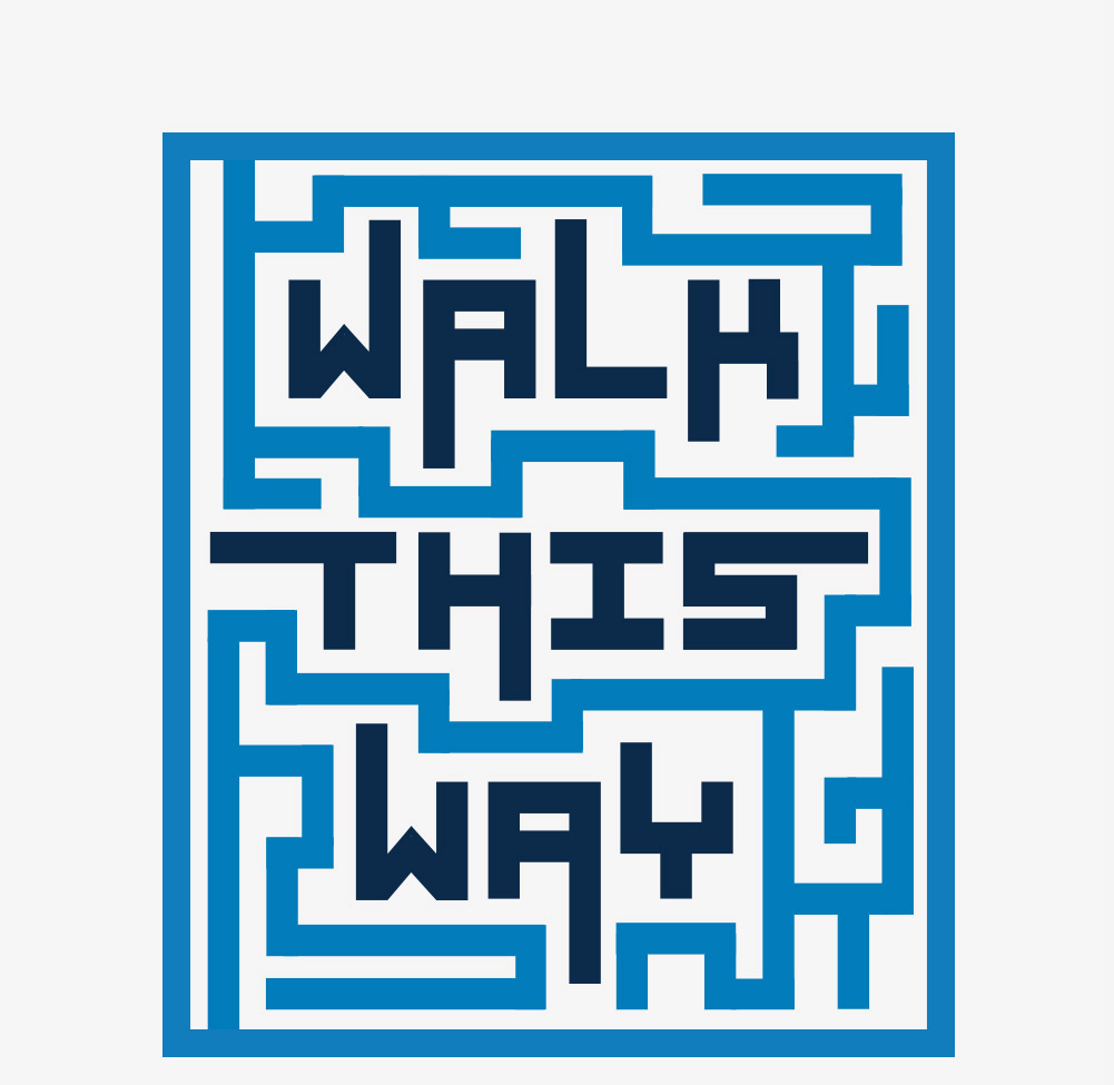 logo identity Exhibition  High School Walk this Way College of DuPage Event maze student art poster ticket flyer