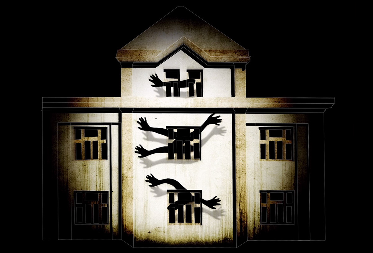 Mapping video mapping projection video projectio projection mapping court festival building projection horror Scary Halloween zombie