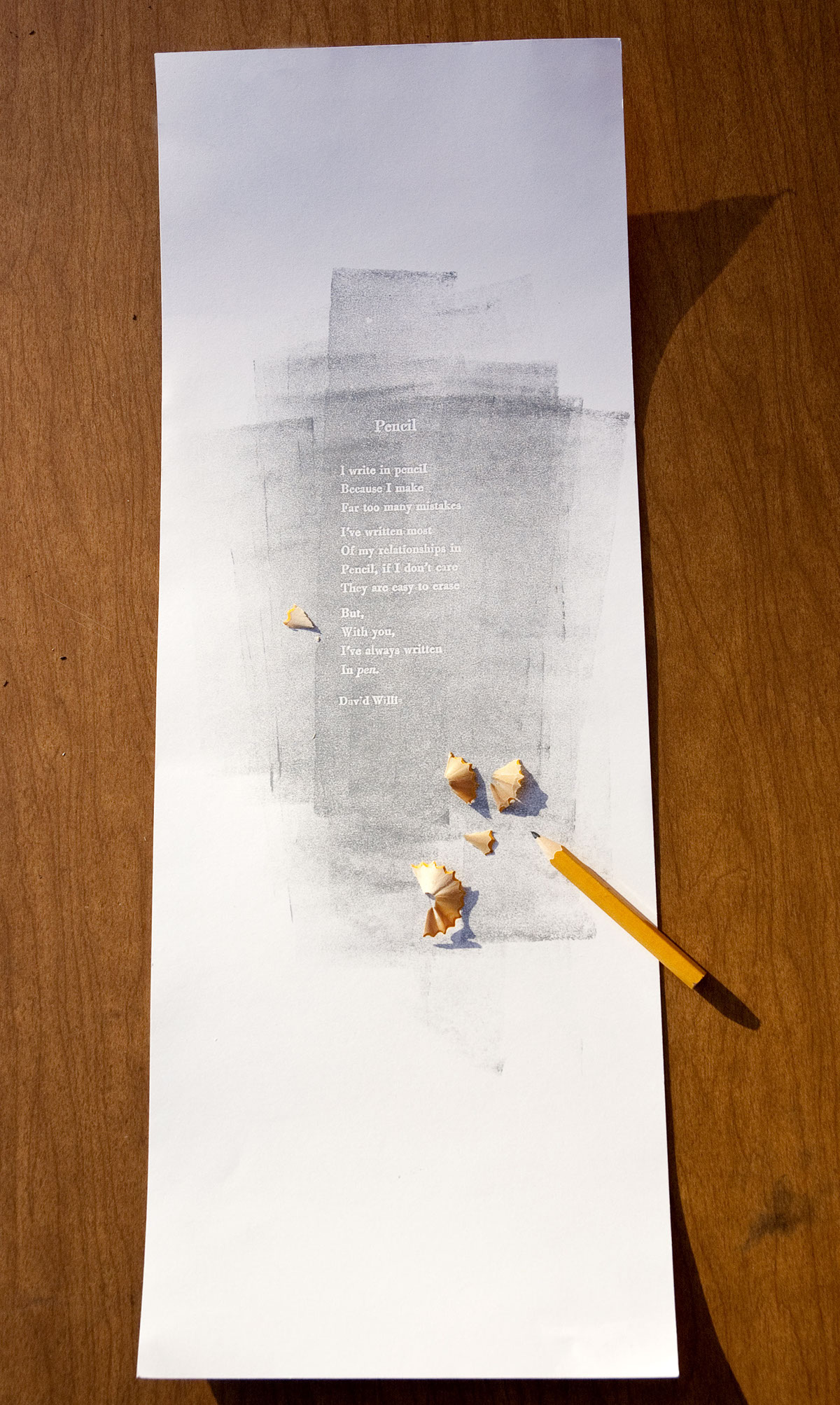 Adobe Portfolio letterpress poster ink pencil poem design graphic