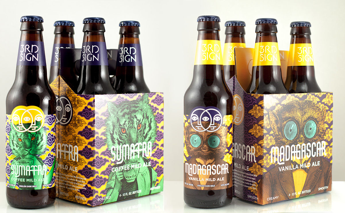 beer brewery package design  zodiac collage branding  bottles labels