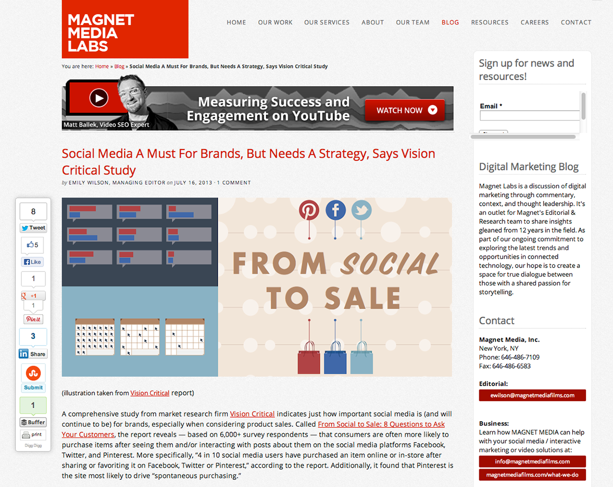 Magnet Media Inc Layout simple clean