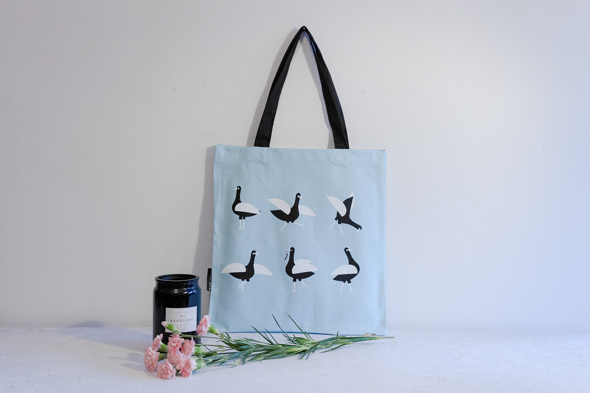 PLUTOTE totebag bag flower pigeon graphic ayça ikizler PLUTEXT shoulderbag print