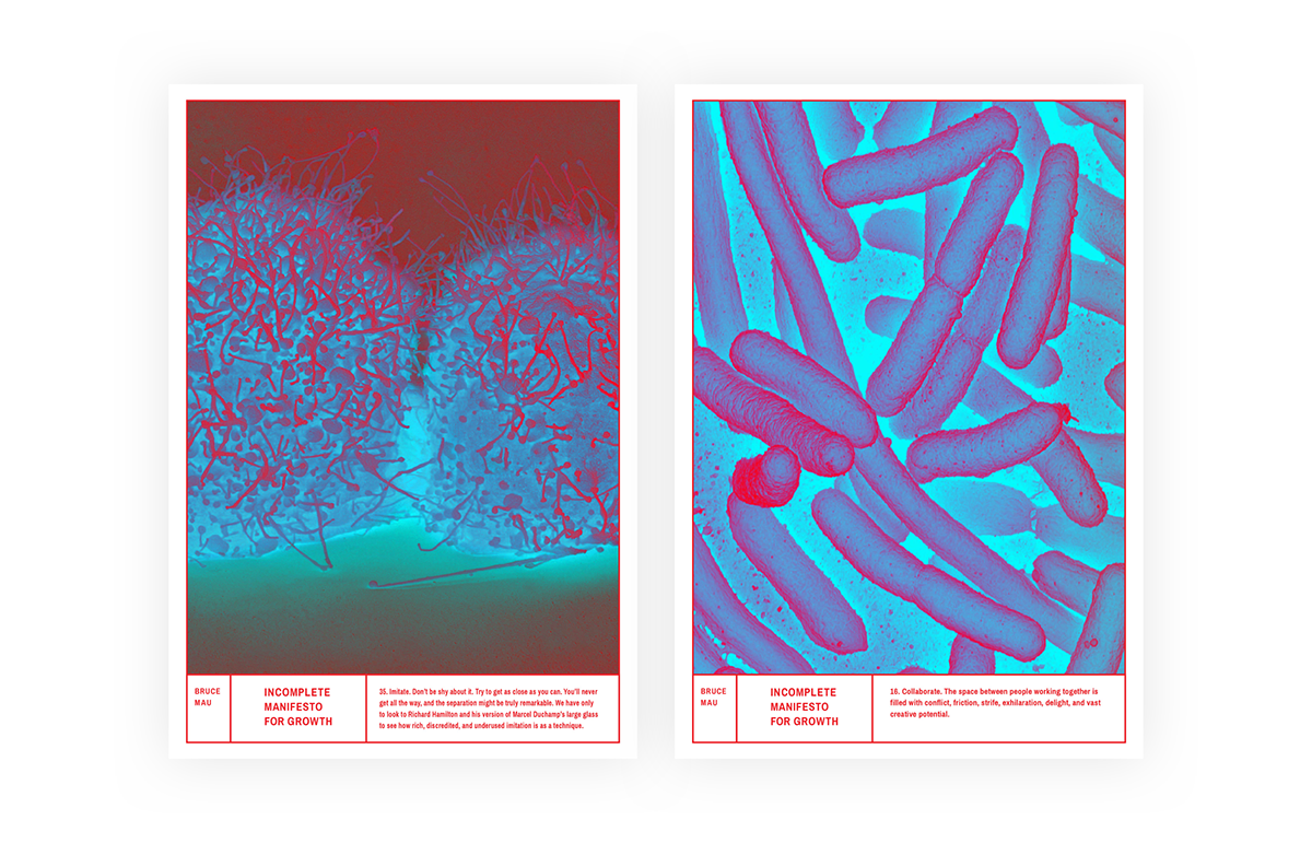poster design digital series manifesto growth Bruce Mau neon color concept organic