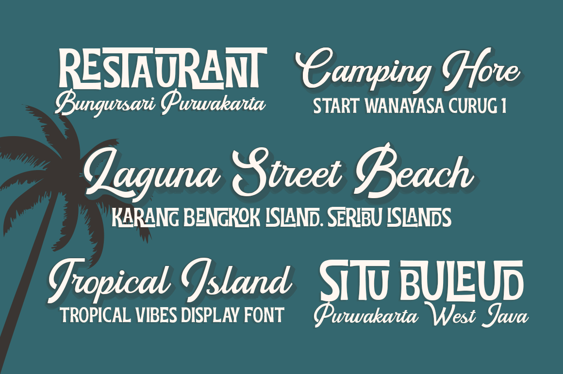 fontdesign Typeface typography   Logotype logos HAWAII Tropical summer font family Sun
