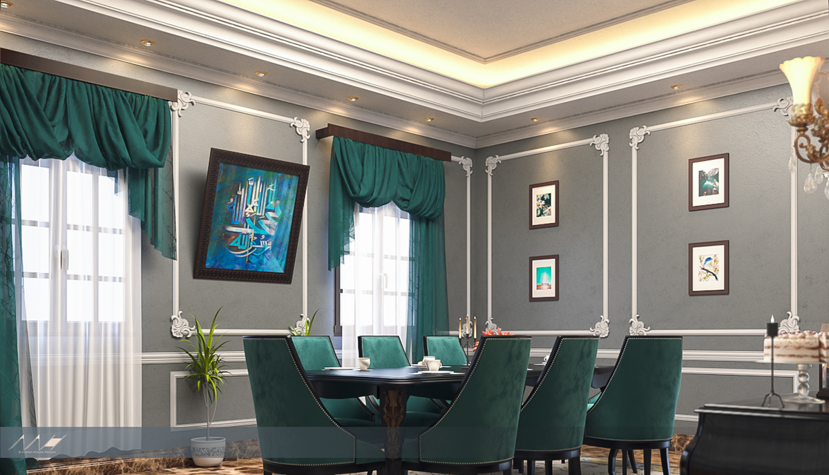 dining Render vray 3dsmax 3D modeling edit Classic Villa