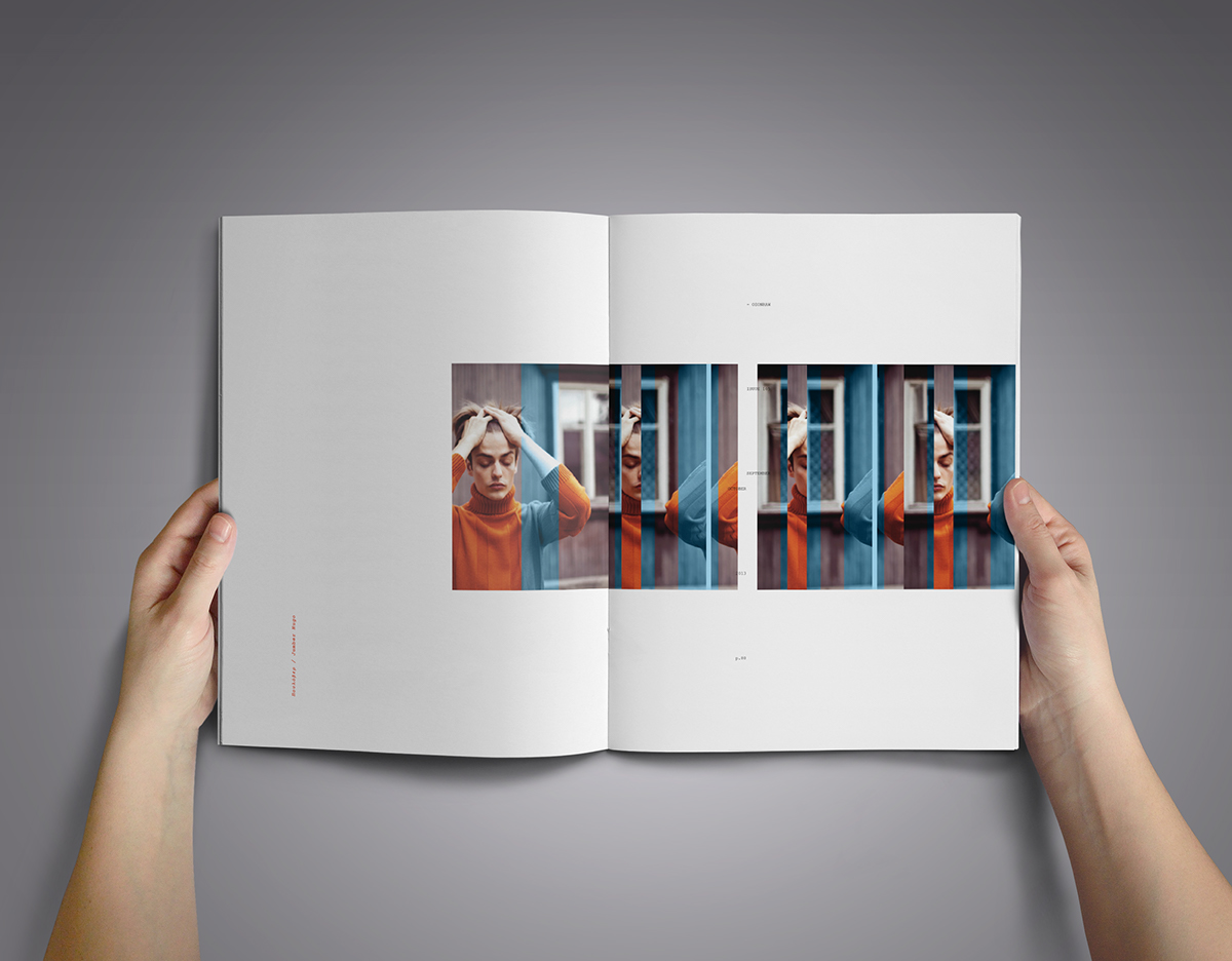 editorial Layout magazine print minimal white space identity