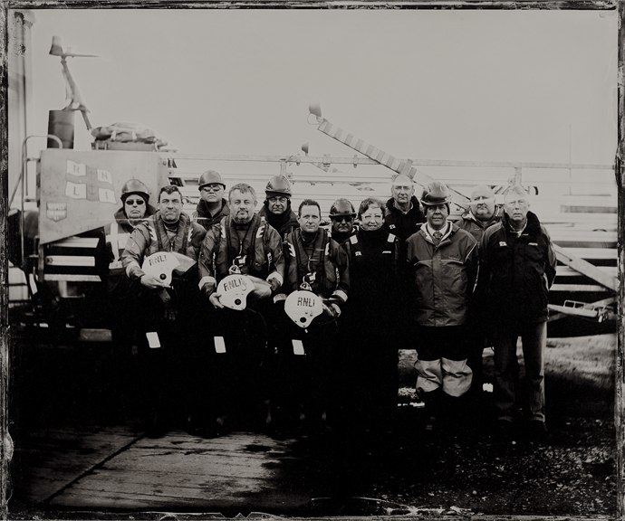Lifeboat Station Project lifeboats RNLI group portrait portrait crew wet plate wet plate collodion Ambrotype norfolk wells maritime nautical