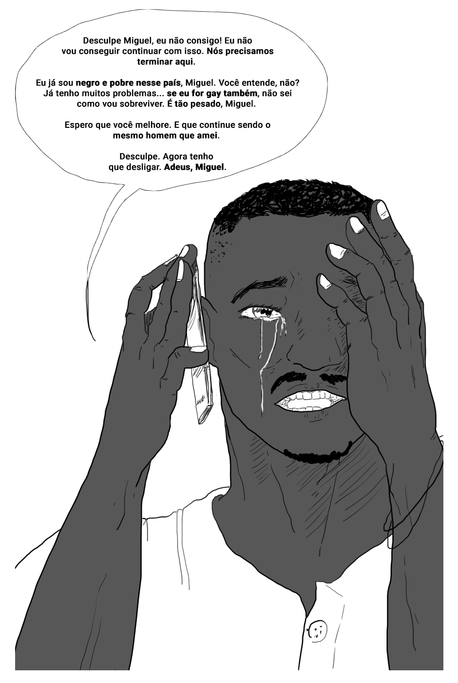 quadrinho hq futebol LGBT preconceito web comic Ilustração p&b social