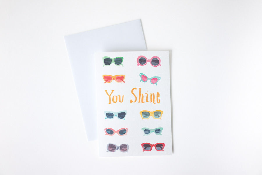 summer Gift Market greeting card design surface design Sunglasses HAND LETTERING