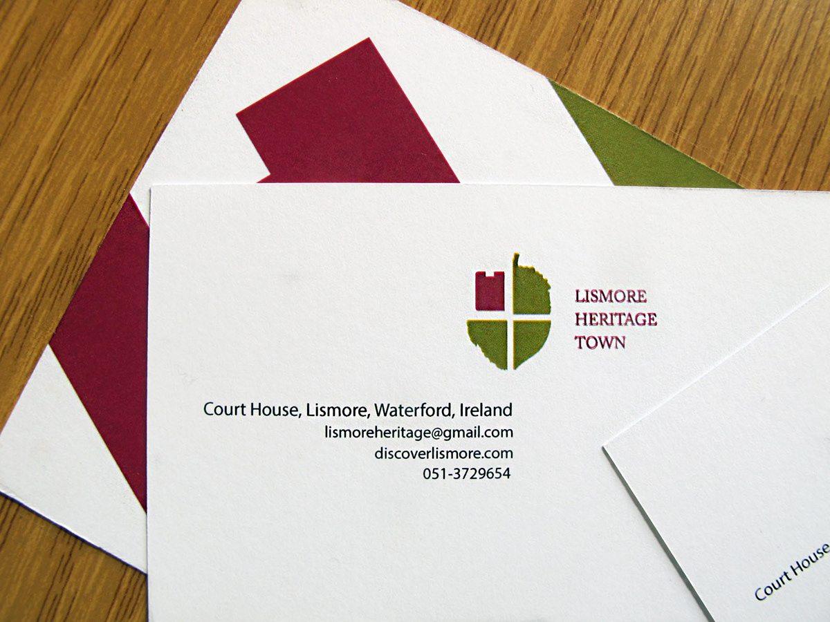 identity logo Heritage Town lismore CORPORATE SUITE business card comp slip heritage town