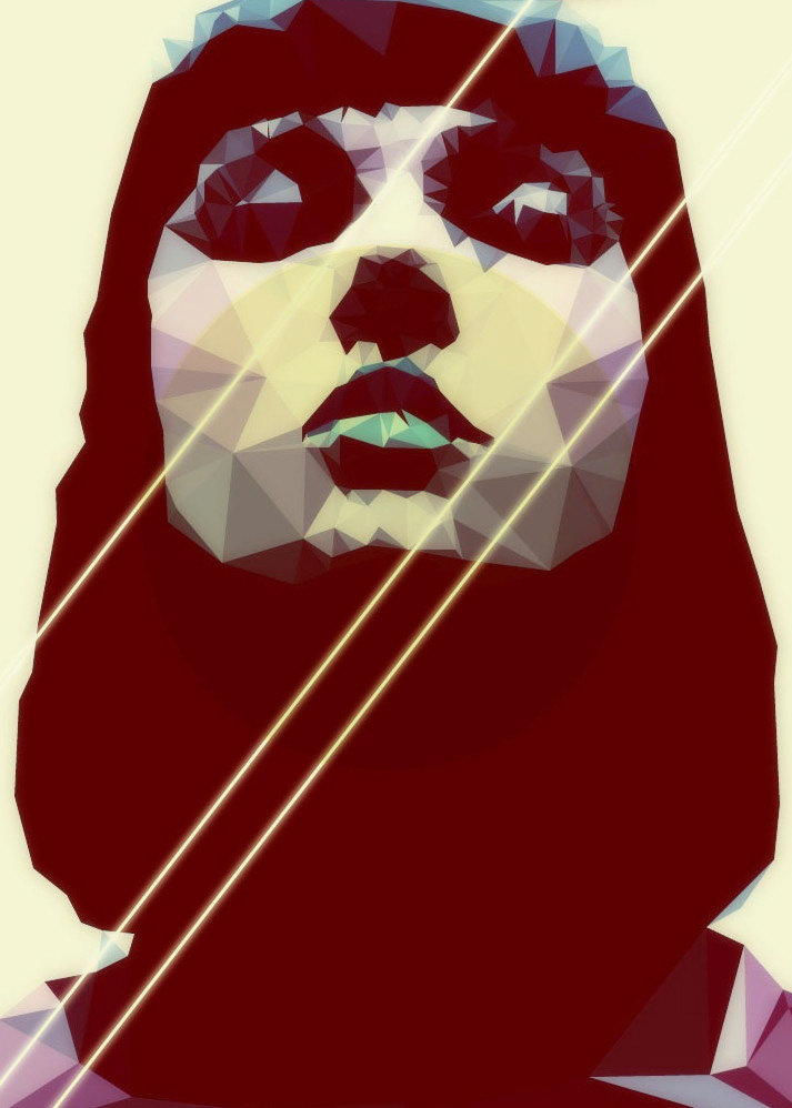 surreal graphic abstract Polygons lines face identity