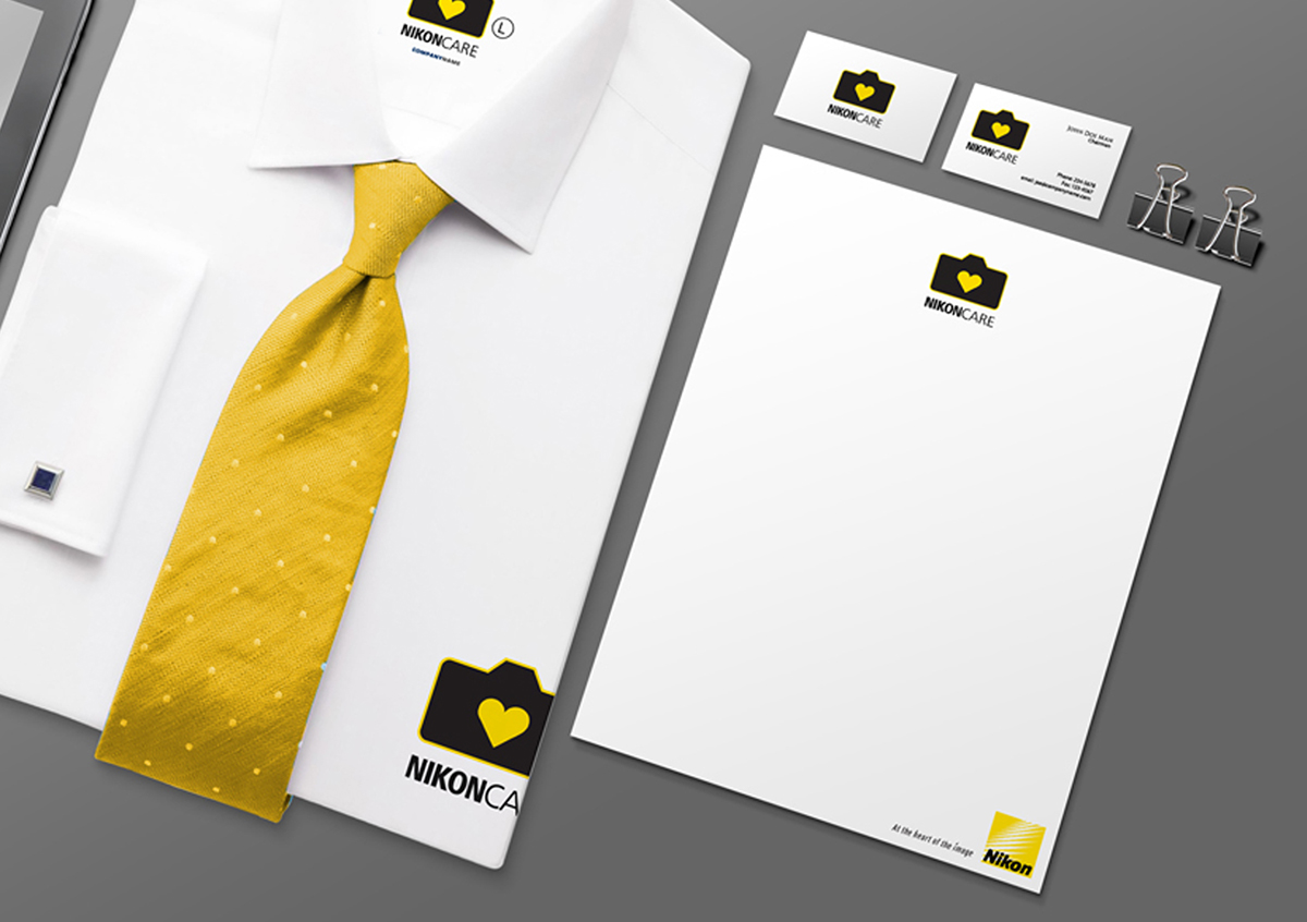 logo brand Collateral Stationery classy yellow]black care Experience camera dslr