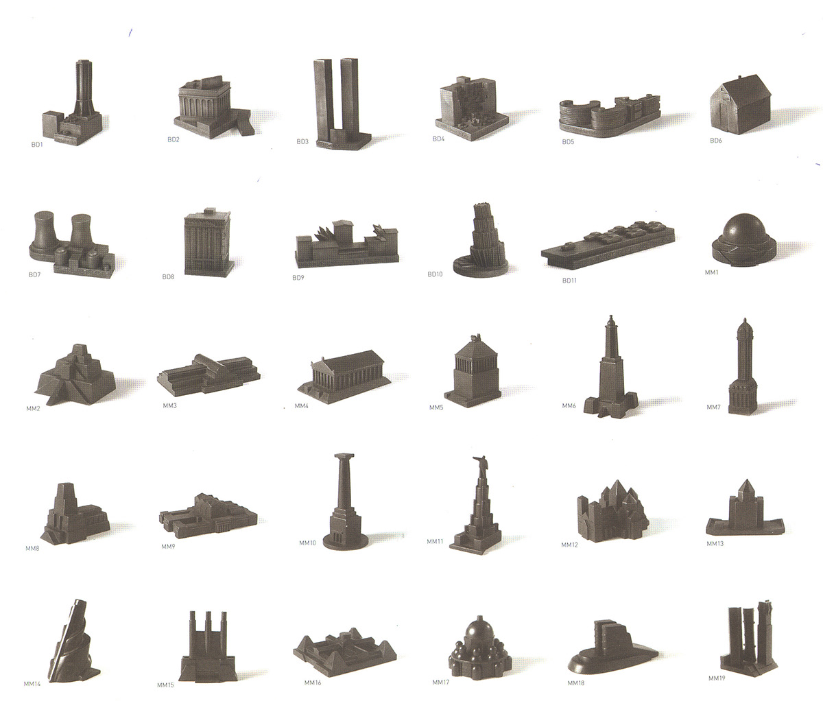 Boym Missing mounments miniature buildings souvenirs bonded bronze plastic