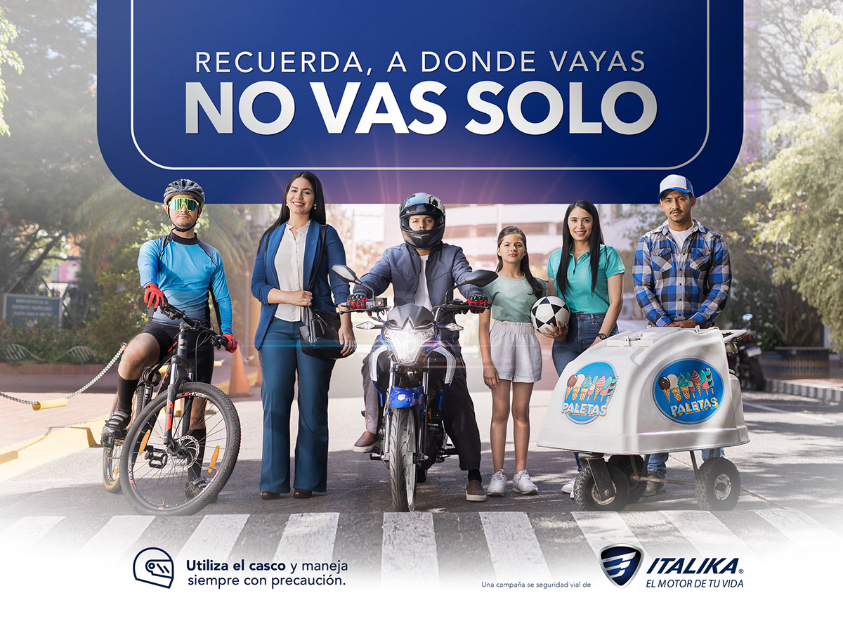 Seguridad vial diseño gráfico marketing   Advertising  Campaña motocicleta Honduras italika