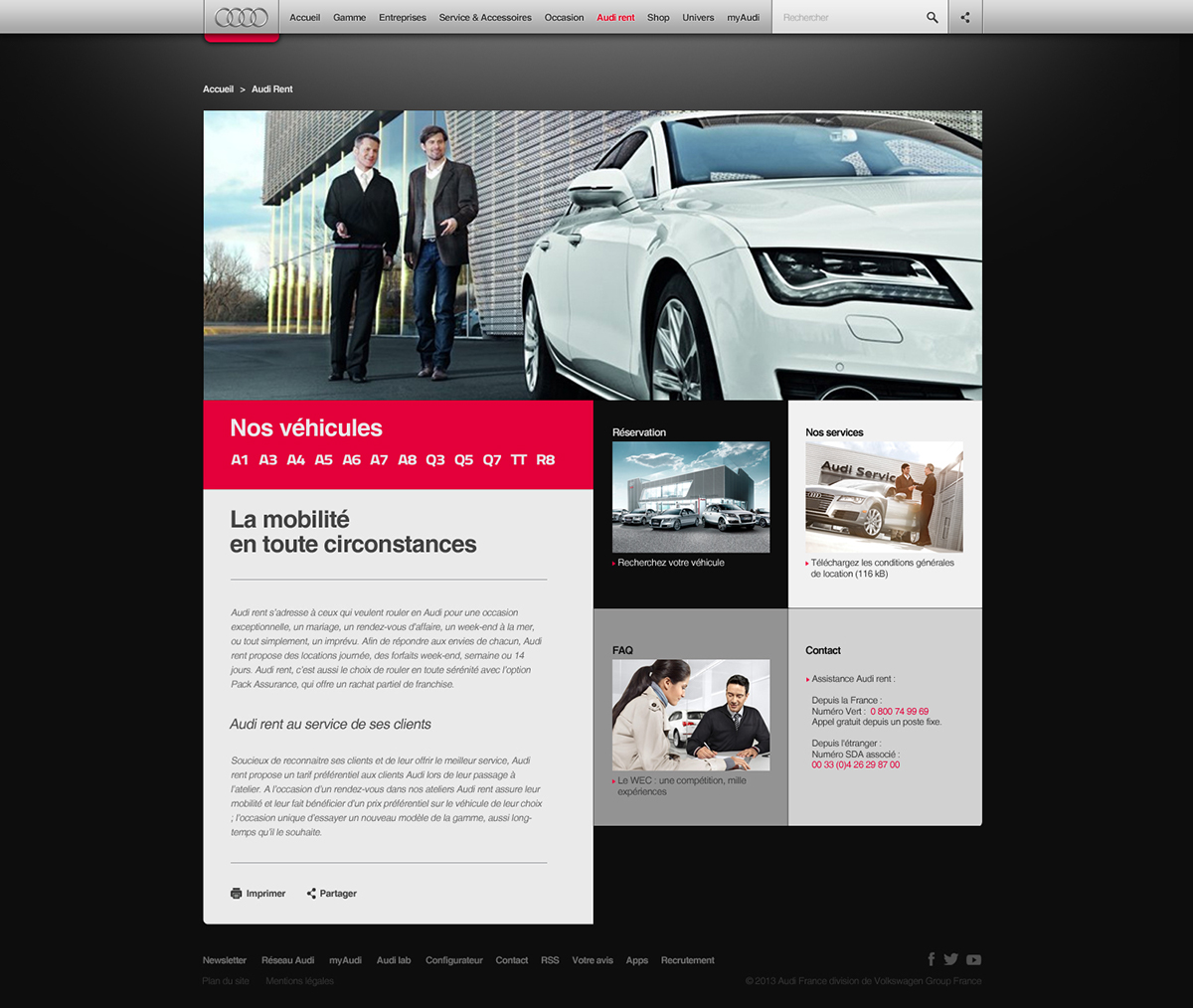 Web design Audi Cars car automotive   site