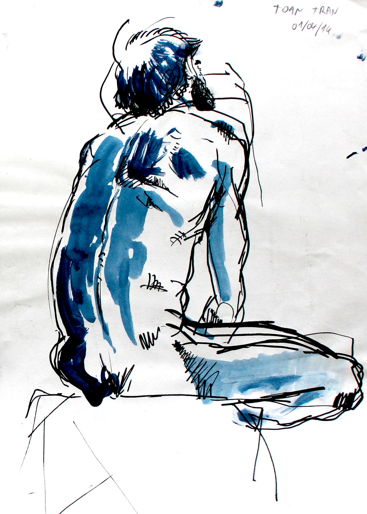 nude life drawing sketch croquis