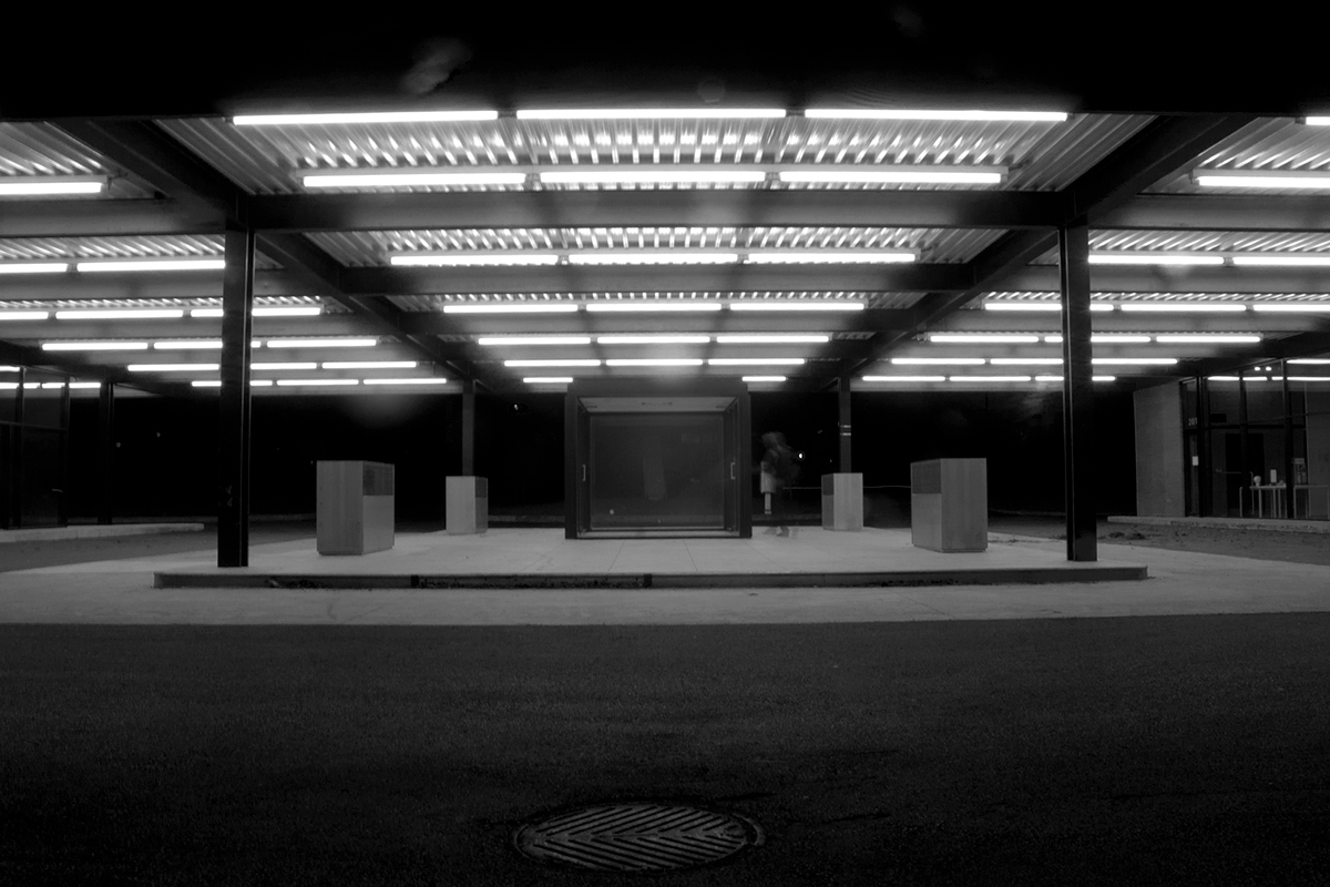 Mies Van Der Rohe Montreal  nun  mies  quebec  station light architect night minimal design tribute lines curves Canada