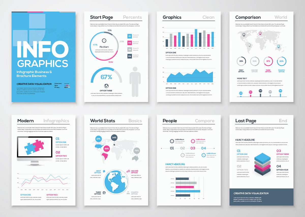 Free Infographic Brochure Template  AI on Behance With Adobe Illustrator Infographic Templates