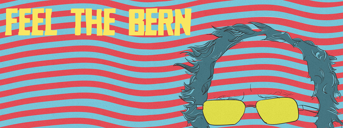 poster ILLUSTRATION  gig poster graphic design  Bernie Sanders millennials psychedelic print