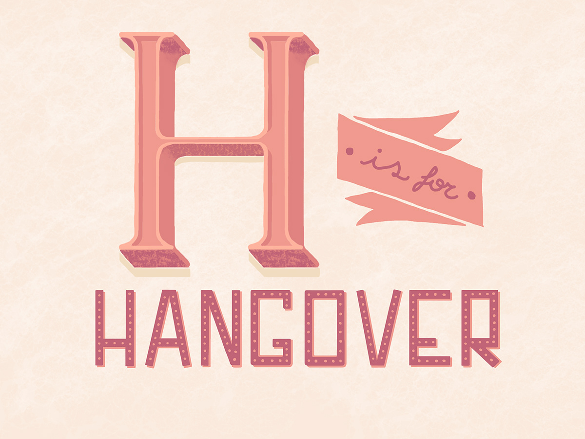 type  handlettering lettering  postcard  hangover handdrawn