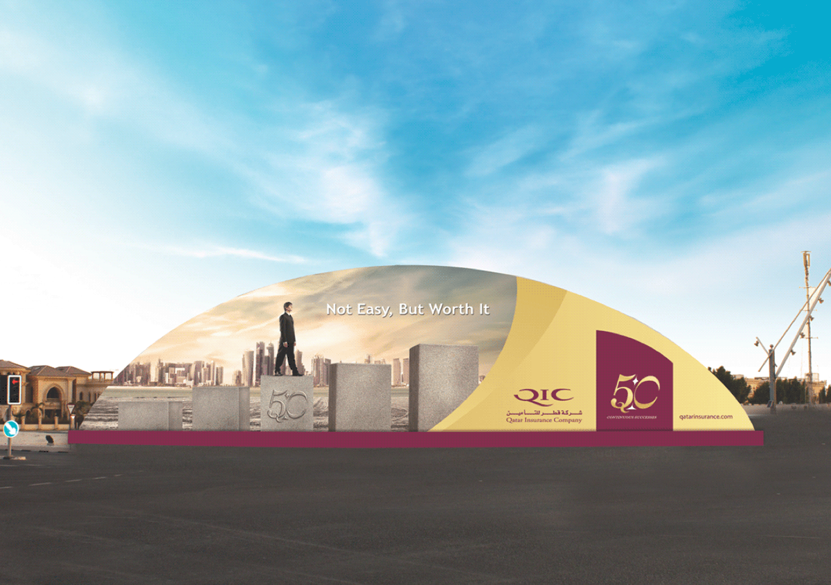 QIC Qatar doha The 50th celebration brand insurance