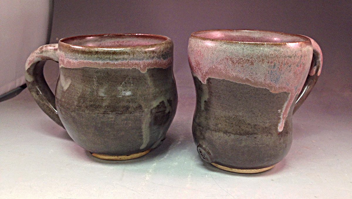 Pottery wheelthrowing cups
