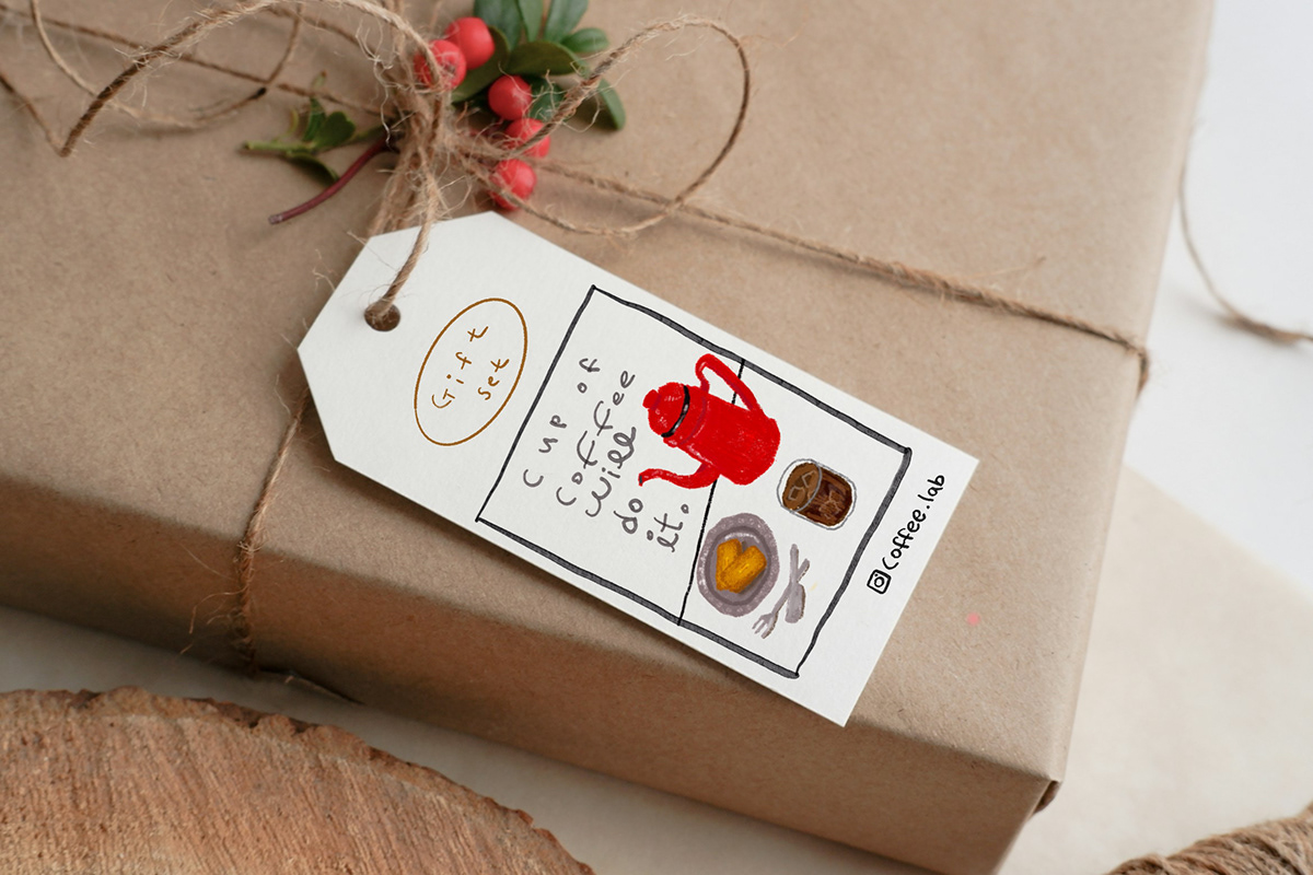 cafe tag tag design Packaging Logo Design brand identity Coffee bread gift box packaging design