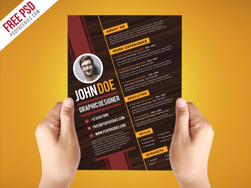 free psd psd freebie free CV Resume job creative bio data Curriculum Vitae