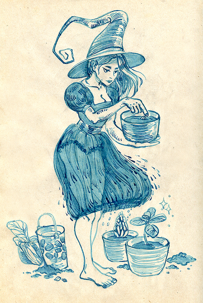 ink blue ink girls witch Witches