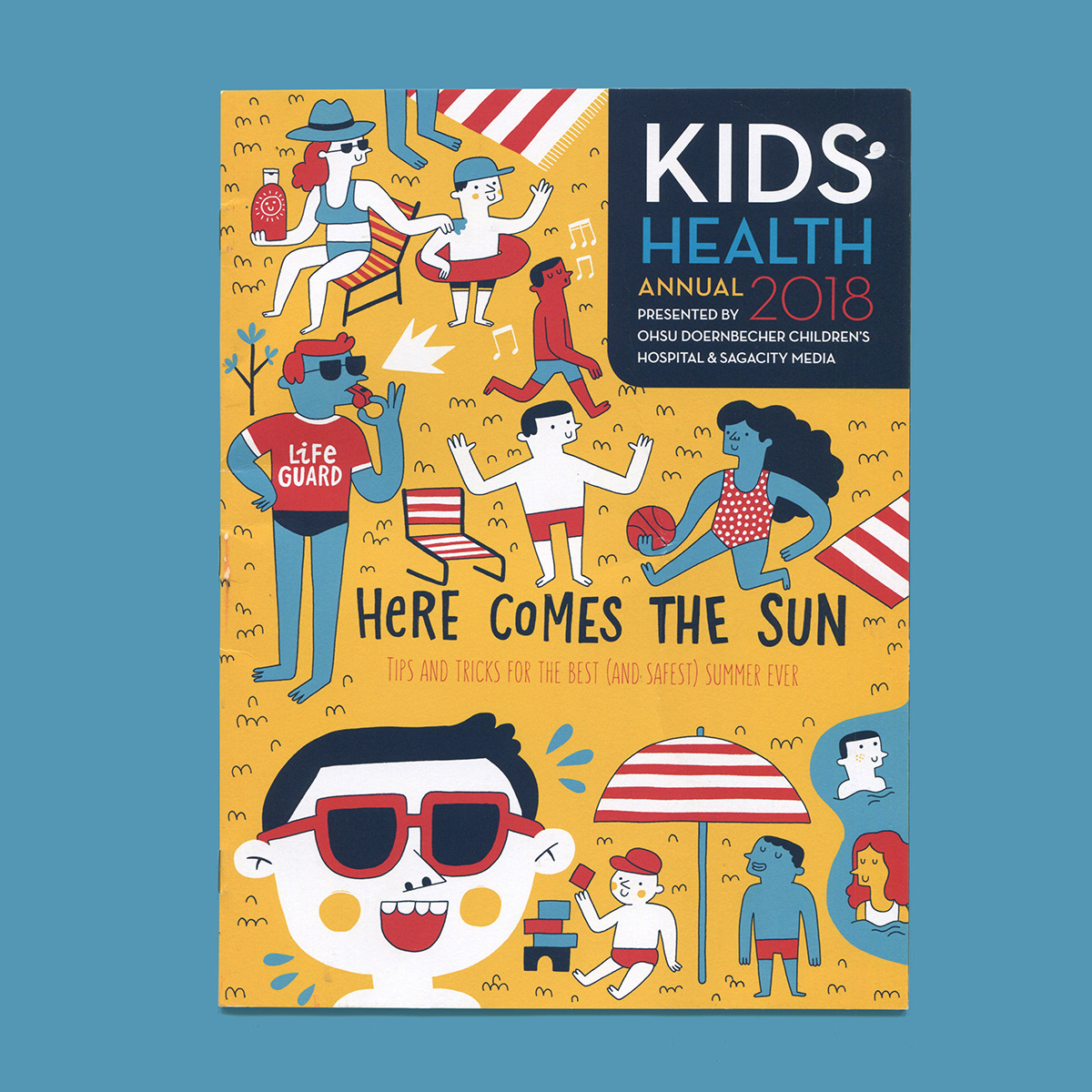 ILLUSTRATION  kids Health summer magazine Fun Sun swimming