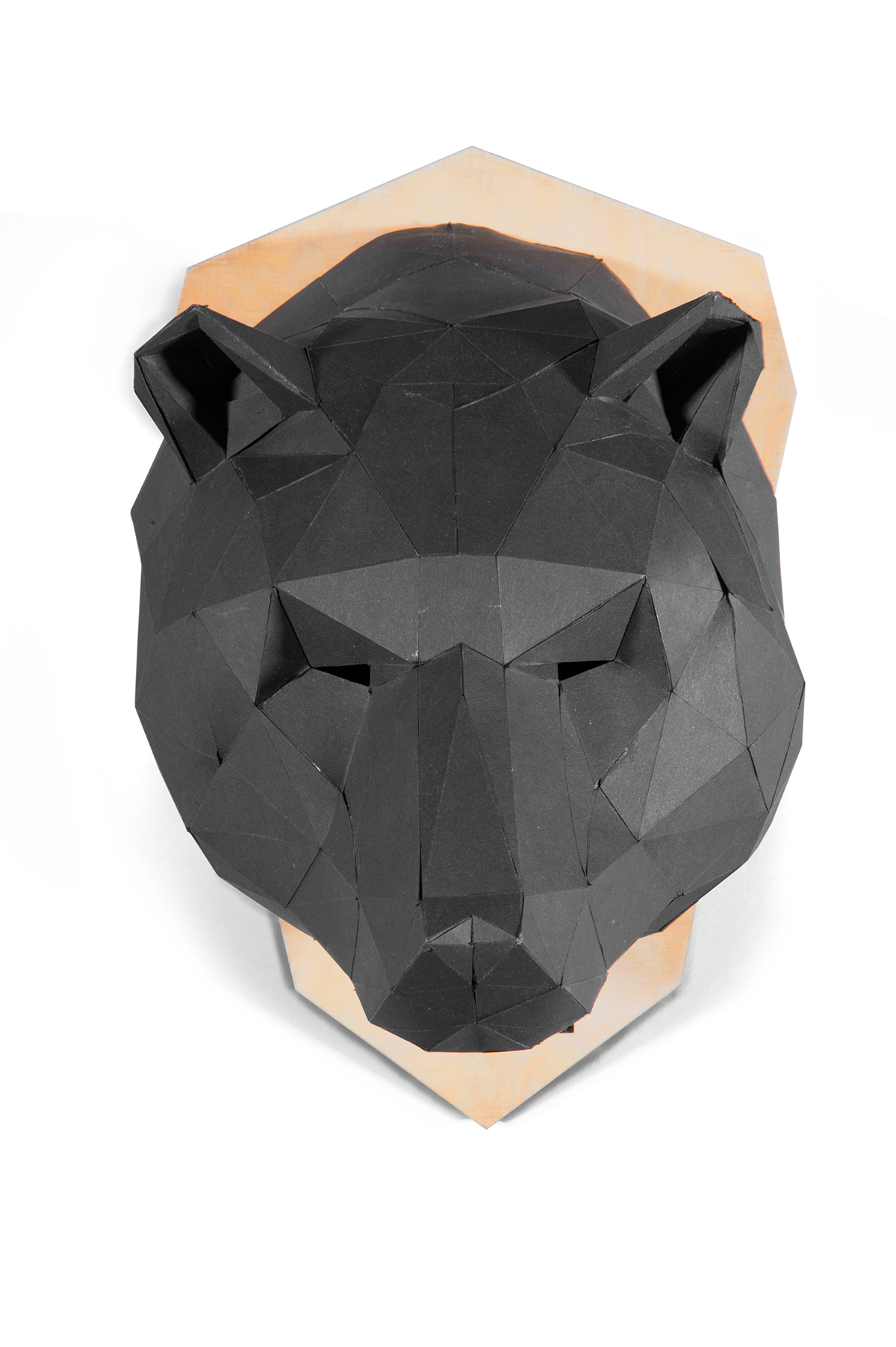 pepakura paper bear bar toy trophy Phonetik lowpoly polygon black wood zierde bearhead head