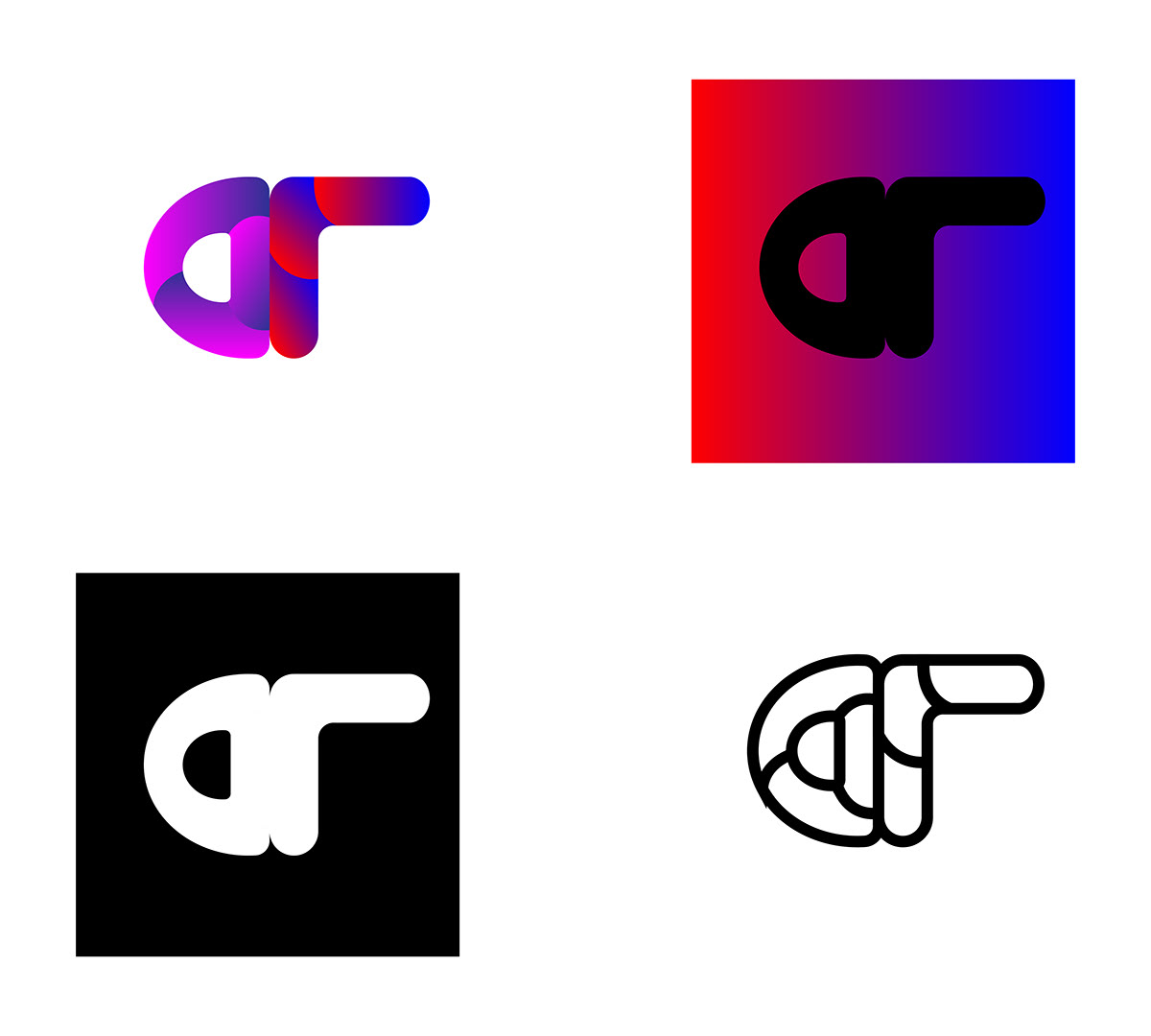 Full Color logo logodesign design gradient designlogo alphabet logocolor branding  logopaint