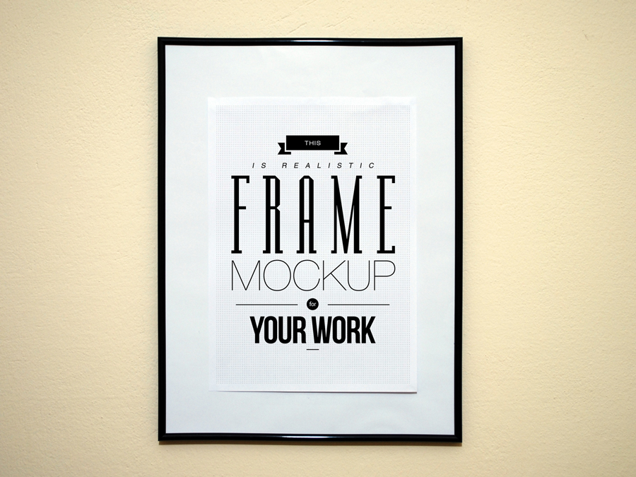 frame Mockup mock-up poster flyer artwork Picture paper wood Stationery