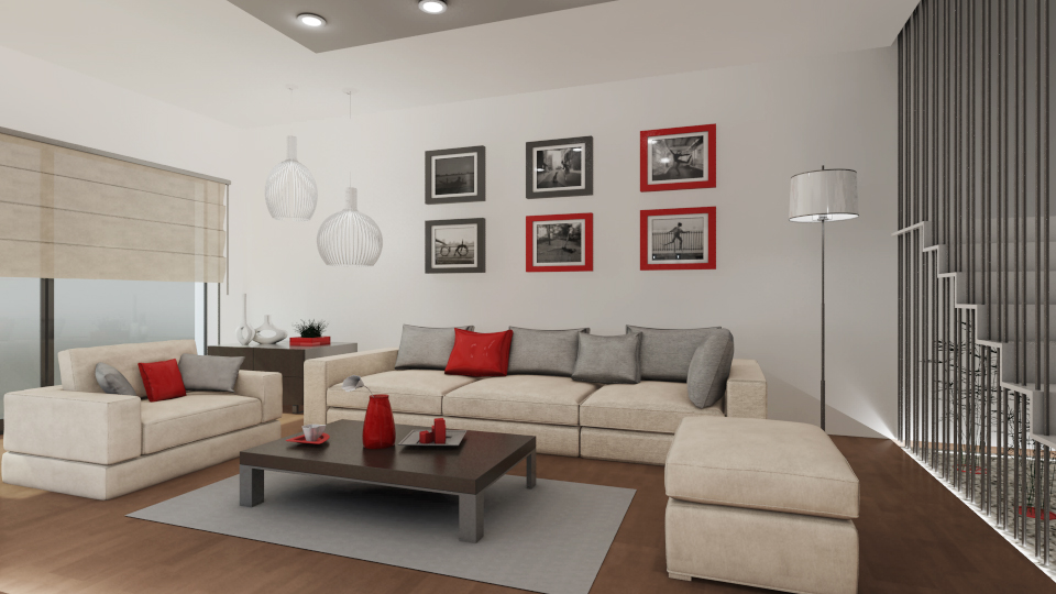 Interior design duplex kitchen livingroom AutoCAD modeling 3dsmax Render MentalRay year2012