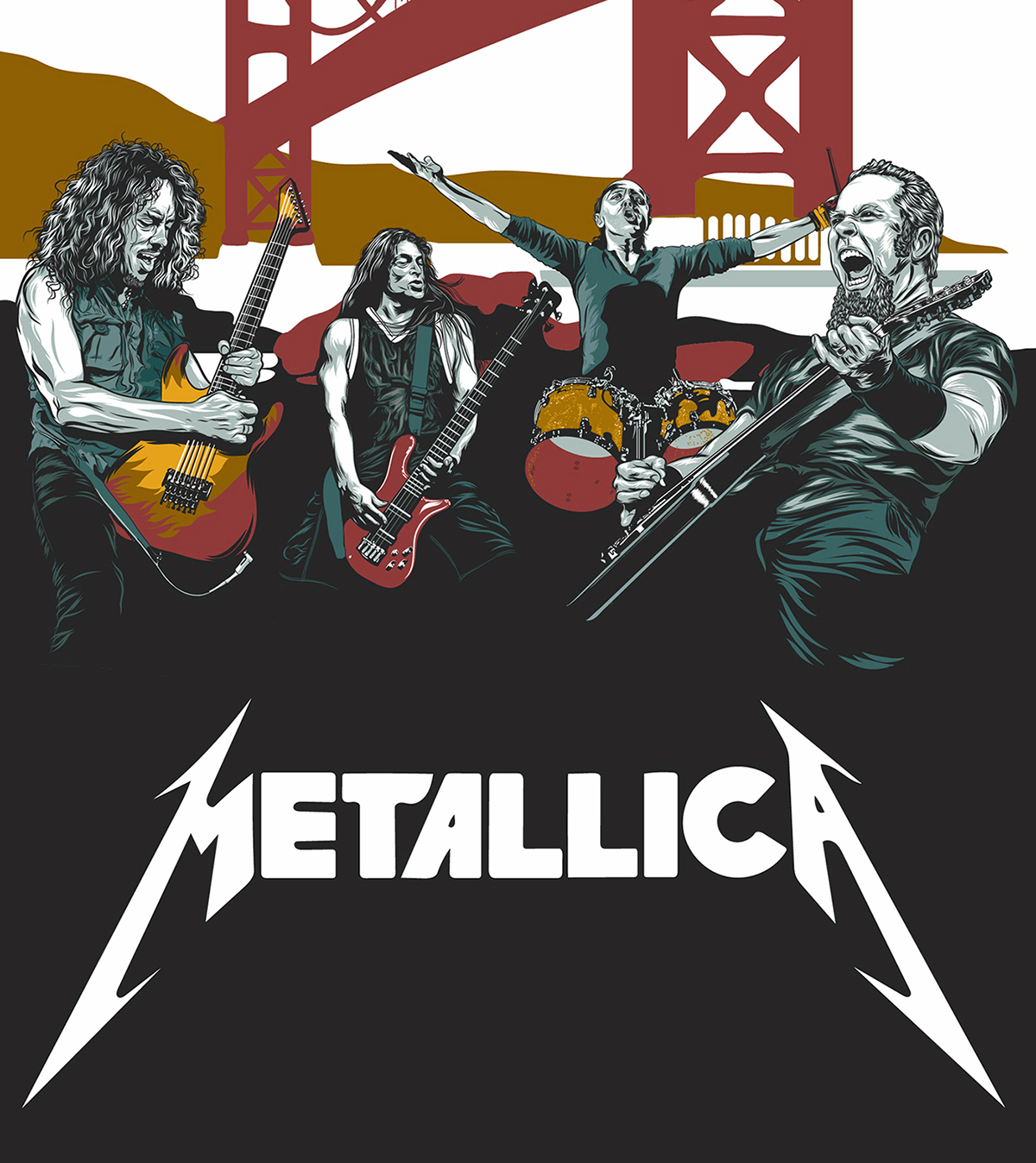 Metallica rock poster adobe draw Adobe Shape adobe color