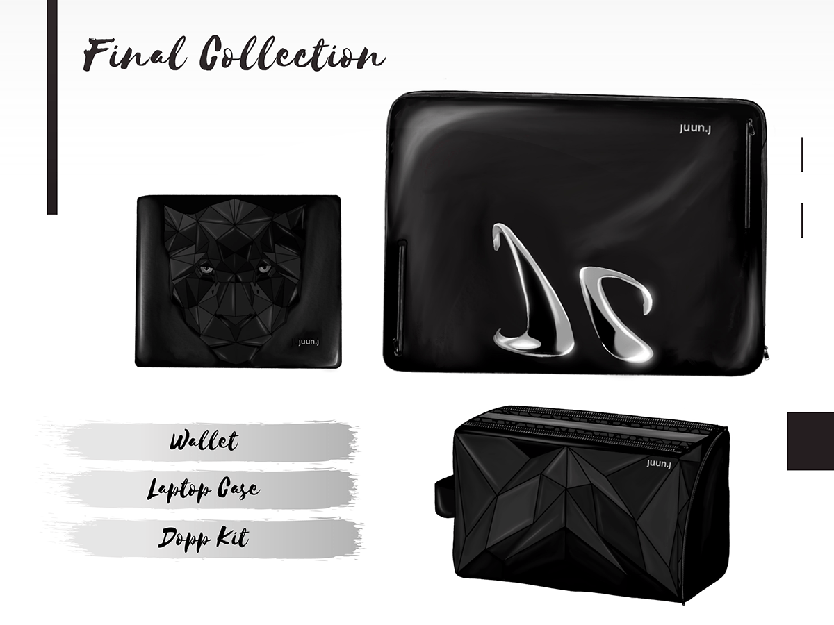 black accessories business accessories designing fashion Accessories laptop case lifestyle Procreate product design  Toiletry Bag WALLET