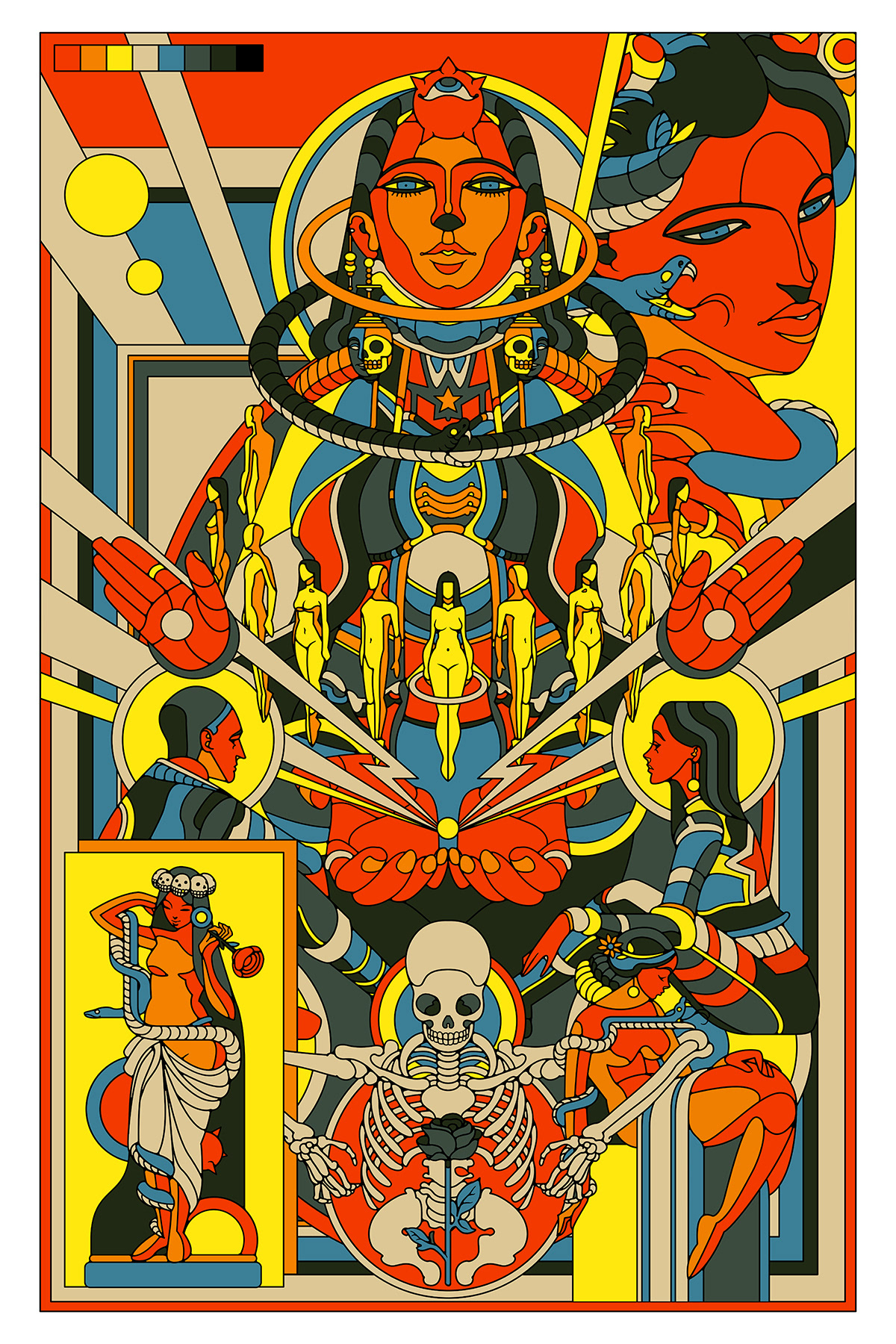 mexico Mexican mother aztec poster silkscreen serigrafia legend art