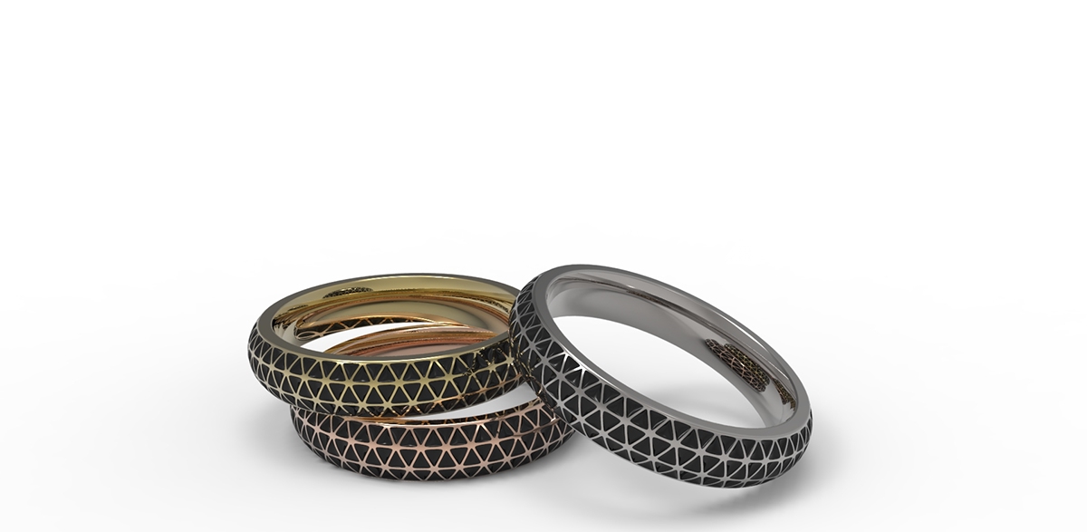 epoxy pattern color geometry rings jewelry