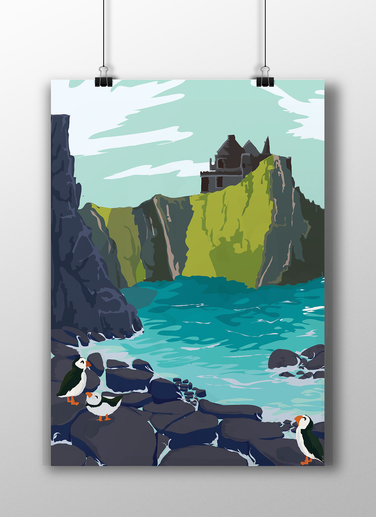 Ireland travel poster colours only no text  Landscape no lines moddboard colour palette colour exploration.