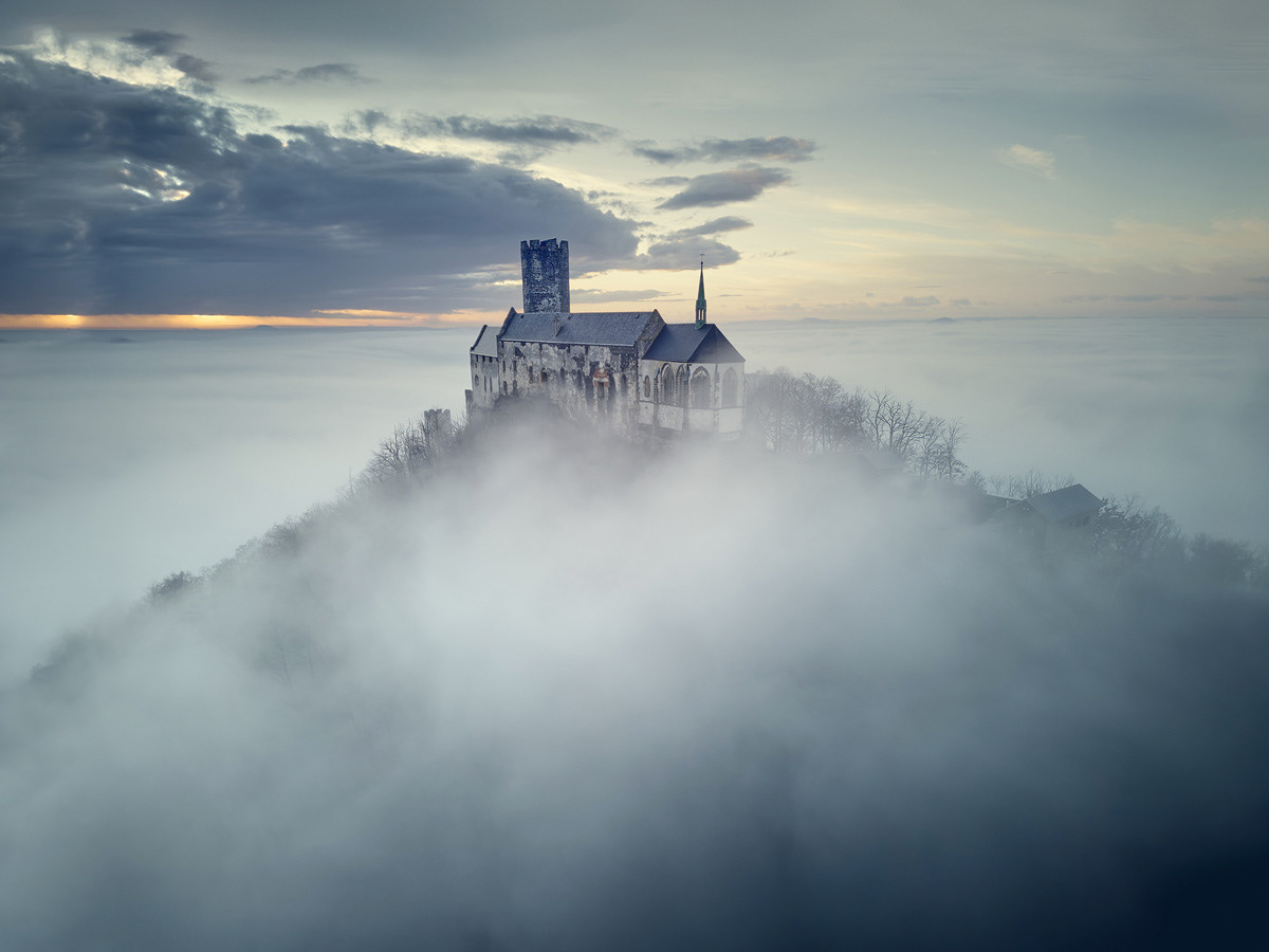 Castle fog winter drone DJI clouds earth Nature air SKY