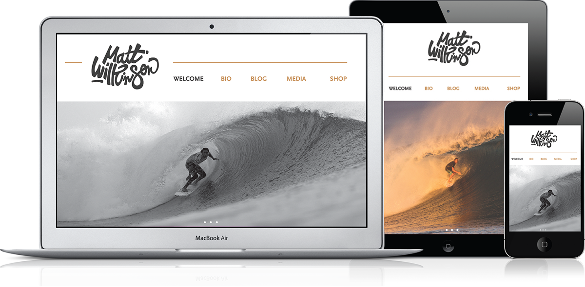 Surf matt wilkinson Website lettering naming brand naming surfboard poster app iphone video Surf brand Street sea